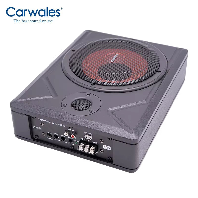 1Pcs 8 Inch Car 8 Inch Sub Woofer Speaker with Amplifier Power 300W Vehicle under Seat Active Bass Audio with Treble Tweeter